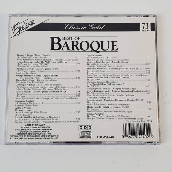 The Best of BAROQUE Tomaso Albinoni • Arcangelo Corelli Pietro Locatelli • Domen - Picture 4 of 4